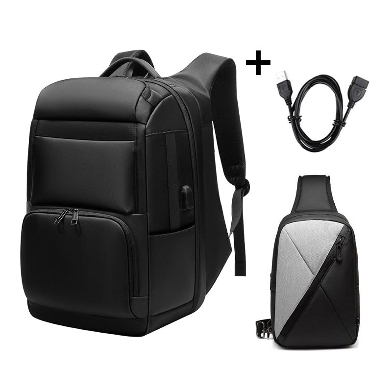 Men's backpacks USB interface Shoulders Anti-theft Travel Backpack 15-17 inch waterproof laptop backpack mochila masculina