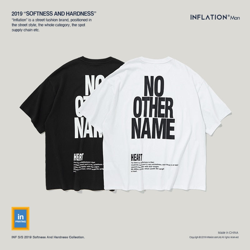 INFLATION Men Clothing Oversize Short Sleeve Tshirt