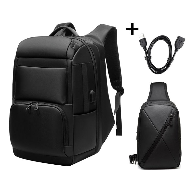 Men's backpacks USB interface Shoulders Anti-theft Travel Backpack 15-17 inch waterproof laptop backpack mochila masculina