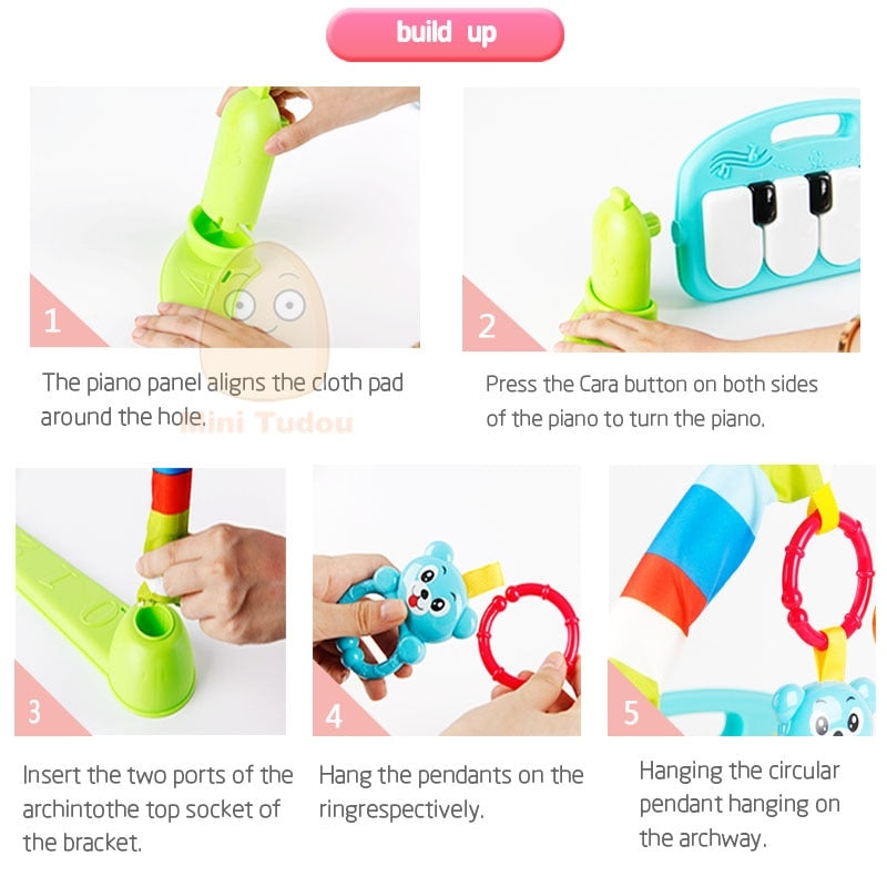 Baby Play Mat Kids Rug Educational Puzzle Carpet With Piano Keyboard And Cute Animal Playmat Baby Gym Crawling Activity Mat Toys