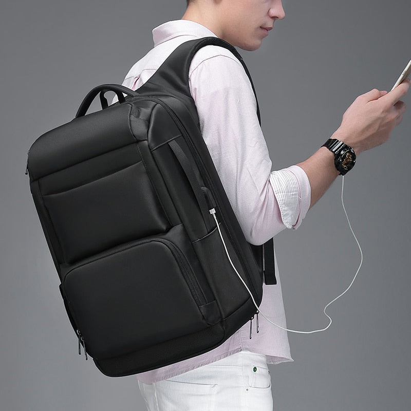 Men's backpacks USB interface Shoulders Anti-theft Travel Backpack 15-17 inch waterproof laptop backpack mochila masculina