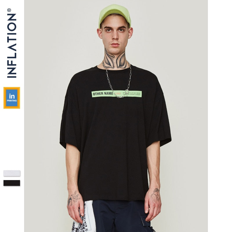INFLATION Men Clothing Oversize Short Sleeve Tshirt