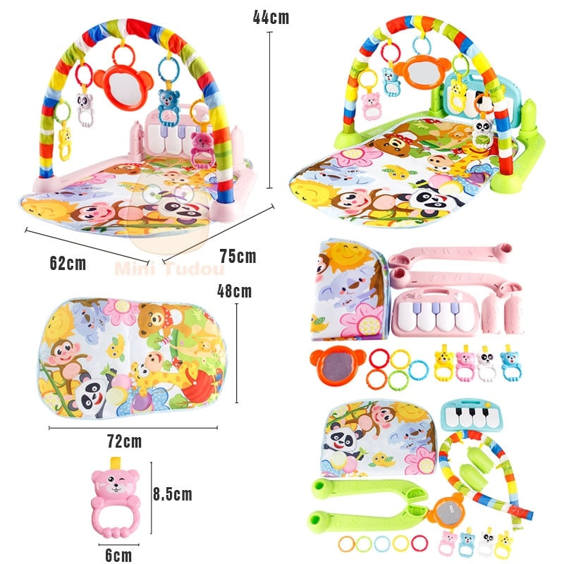 Baby Play Mat Kids Rug Educational Puzzle Carpet With Piano Keyboard And Cute Animal Playmat Baby Gym Crawling Activity Mat Toys