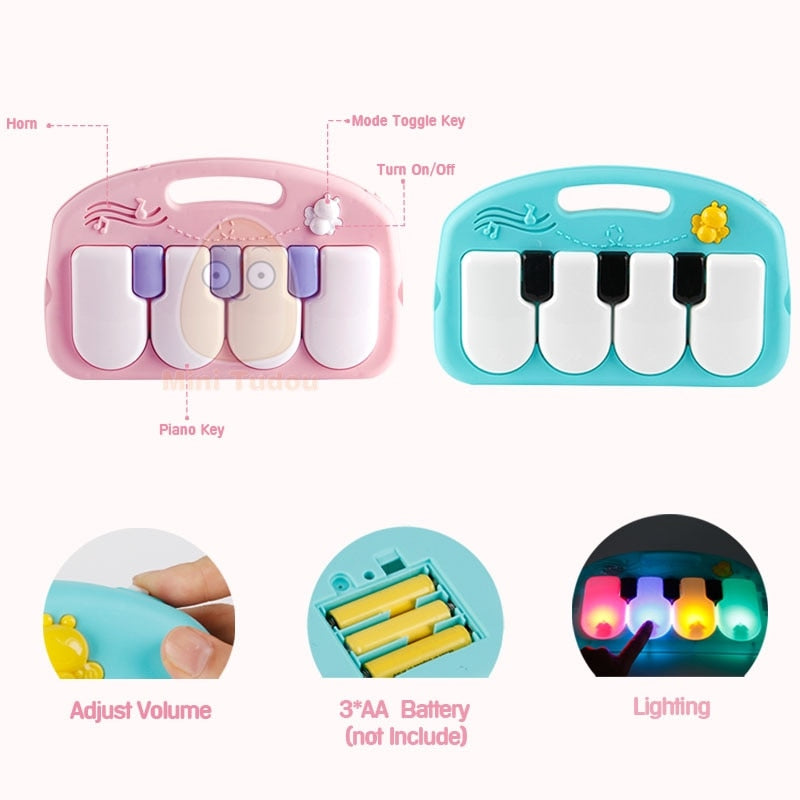 Baby Play Mat Kids Rug Educational Puzzle Carpet With Piano Keyboard And Cute Animal Playmat Baby Gym Crawling Activity Mat Toys