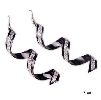 Punk Women Twist Spiral Earrings Lady Girl Dangle Earring Charm Jewelry Valentine's Day Gift Silver Gold Black Long Earrings